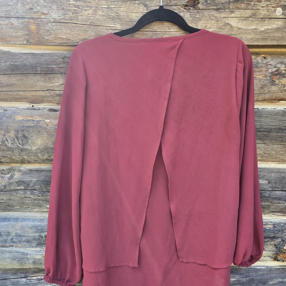 Michael Kors Women's Red Layered Blouse, Size Medium, Preppy Chic